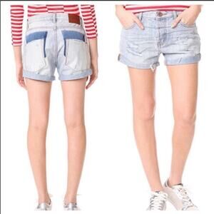 One Teaspoon Chargers Distressed Light Denim Short